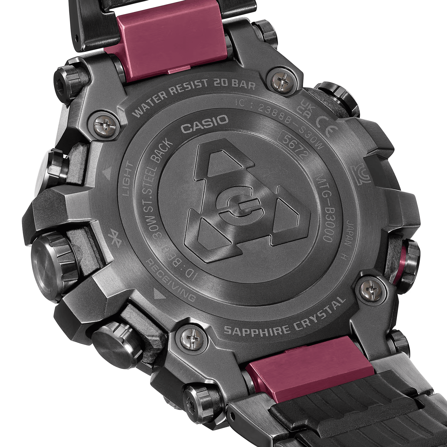 Casio G-Shock MTG-B3000 系列紫紅色指針手錶 (MTG-B3000BD-1A)