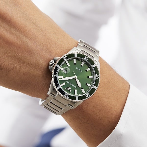Emporio Armani亞曼尼新款綠色錶盤腕錶 (AR11338)