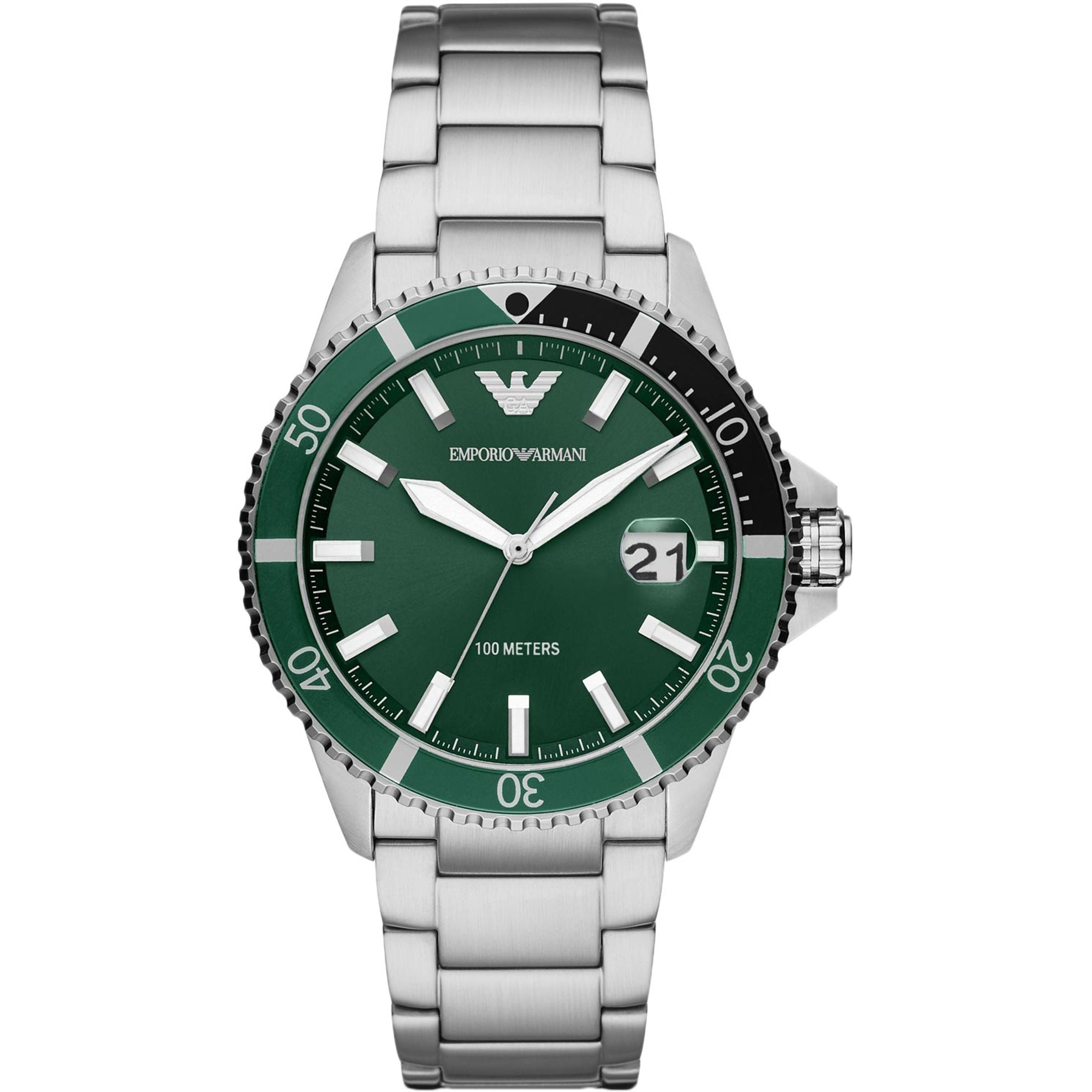Emporio Armani亞曼尼新款綠色錶盤腕錶 (AR11338)